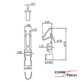 Роз'єм HU-4 розетка на кабель крок 2.54mm 4pin